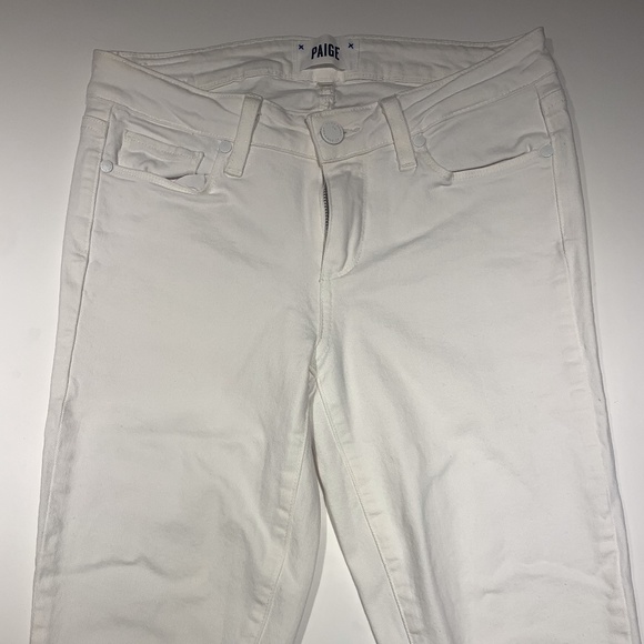 Paige Verdugo Raw Hem White Skinny Jeans Size 27 - Picture 2 of 4